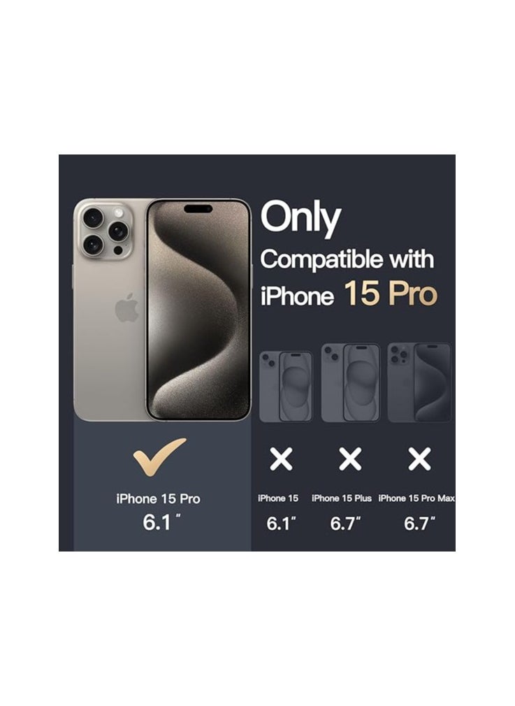 traditious Magnetic Case for iPhone 15 Pro 6.1-Inch Compatible with MagSafe Wireless Charging, Shockproof Phone Bumper Cover, Anti-Scratch Clear Back (Clear)  - Image 2