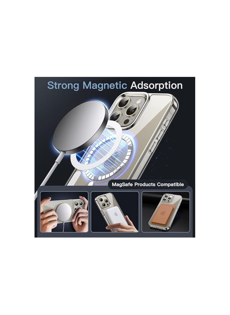 traditious Magnetic Case for iPhone 15 Pro 6.1-Inch Compatible with MagSafe Wireless Charging, Shockproof Phone Bumper Cover, Anti-Scratch Clear Back (Clear)  - Image 5
