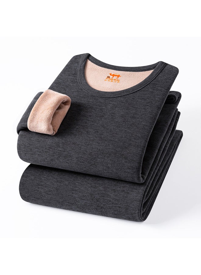 Camel Wool Thick Autumn And Winter Thermal Underwear Set For Dad, Fleece-lined And Thickened, Heat-generating, For Middle-aged And Elderly Men And Women
