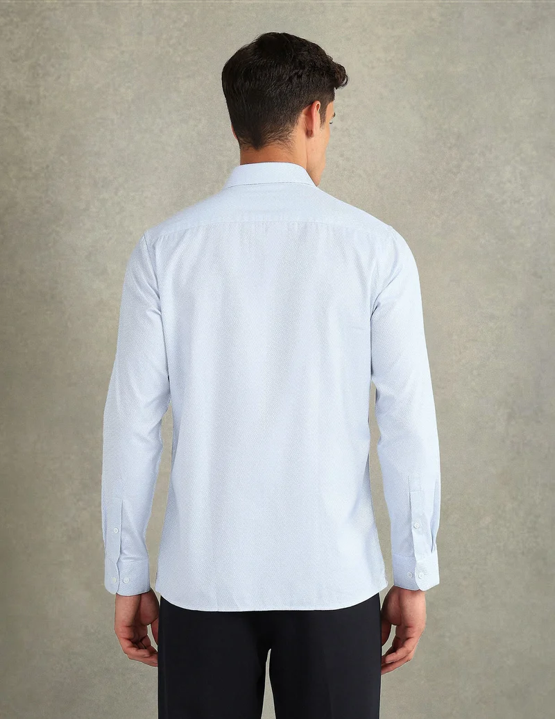 Arrow Light Blue Italian Elegance Dobby Regular Fit Shirt for Men | Best Price UAE