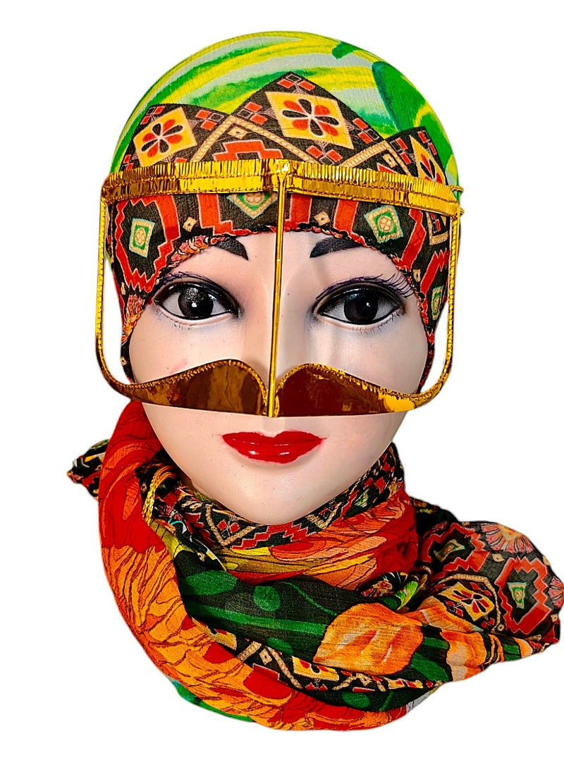Golden Burqa, Niqab, Battoulah Arabian Traditional Facemask 5pcs  - Image 1