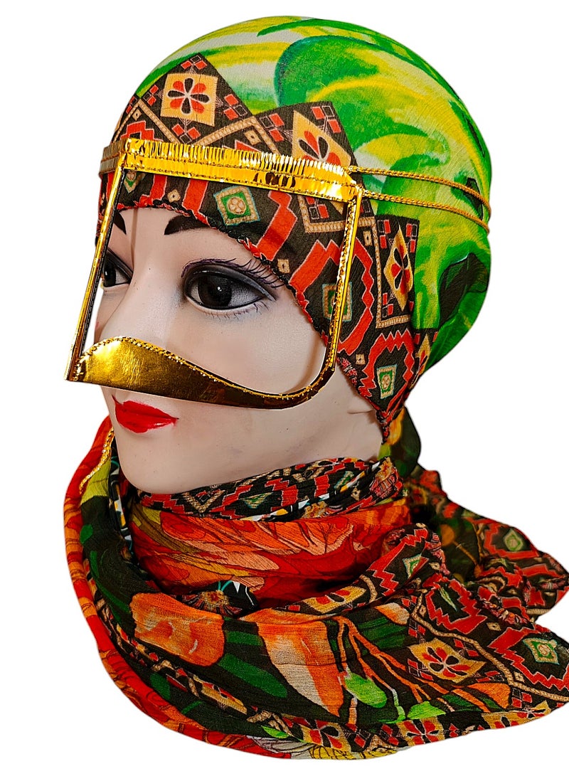 Golden Burqa, Niqab, Battoulah Arabian Traditional Facemask 5pcs  - Image 2