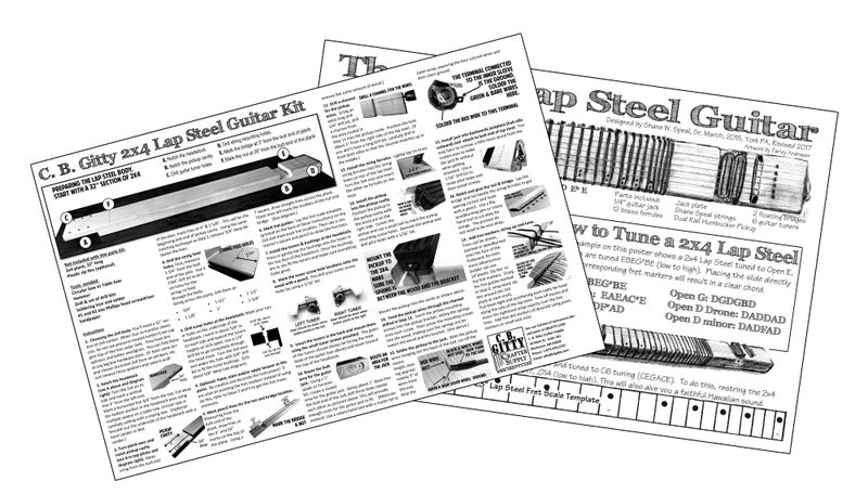 C. B. Gitty 2x4 Lap Steel Guitar Kit - the DIY Slide Guitar - You supply the 2x4! - Image 3