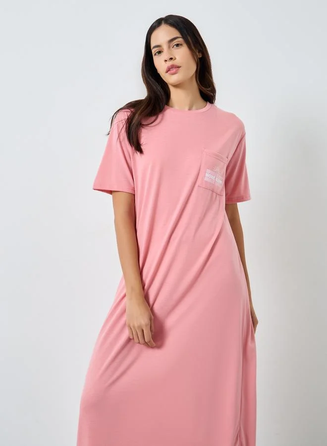 Styli Styli More Love Pocket Print Sleep T-Shirt Dress