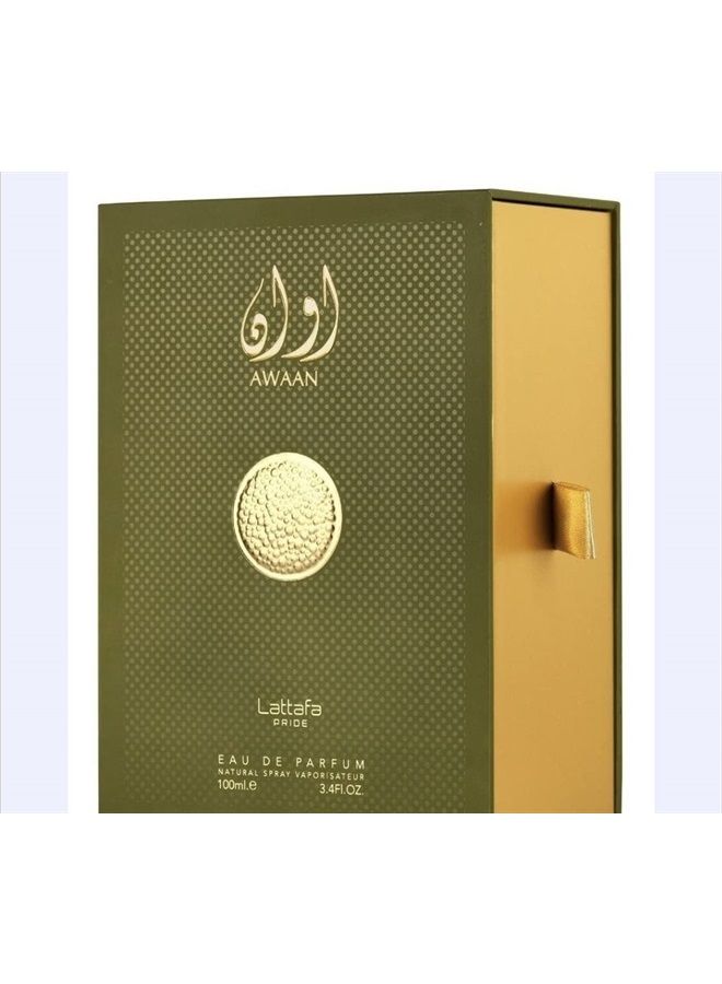 Lattafa Awaan Gold Eau De Parfum Spray for Unisex, 3.4 Ounce - Image 3