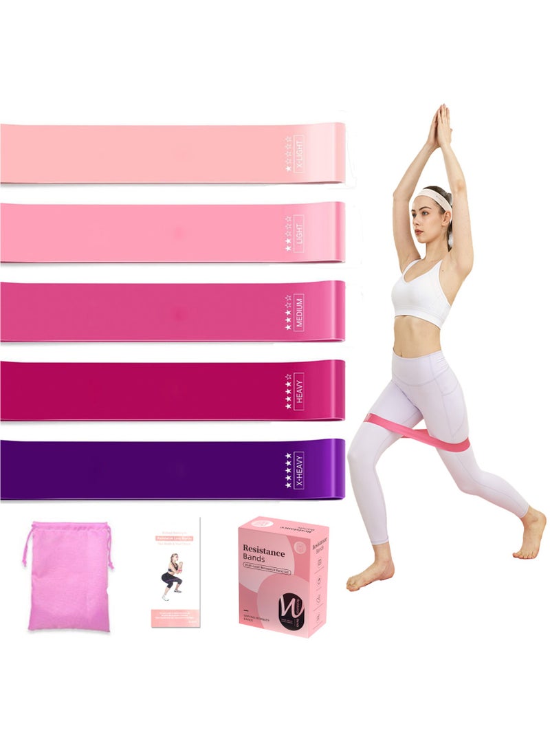 إيست تشويكس 5  مجموعة فرق المقاومة النسائية للكمبيوترات الشخصية - فرق اللياقة البدنية المطاطية المضادة للانزلاق للتدريب والبيلاتيس واليوغا وتمارين العلاج البدني والتمدد والشكل مع حقيبة الحمل ودليل التعليمات - Image 1