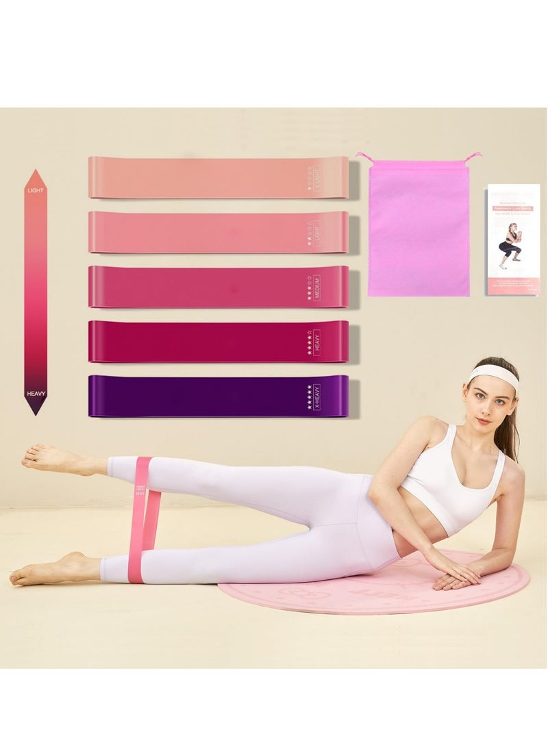 إيست تشويكس 5  مجموعة فرق المقاومة النسائية للكمبيوترات الشخصية - فرق اللياقة البدنية المطاطية المضادة للانزلاق للتدريب والبيلاتيس واليوغا وتمارين العلاج البدني والتمدد والشكل مع حقيبة الحمل ودليل التعليمات - Image 5