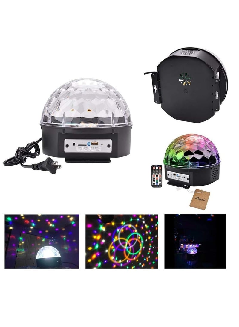 "6-Color LED Bluetooth DJ Stage Lights – Rotating Crystal Magic Ball with Sound Activation, Remote Control, MP3 Play & USB for Disco, Christmas, KTV, Club, Pub, and Events" - Image 2