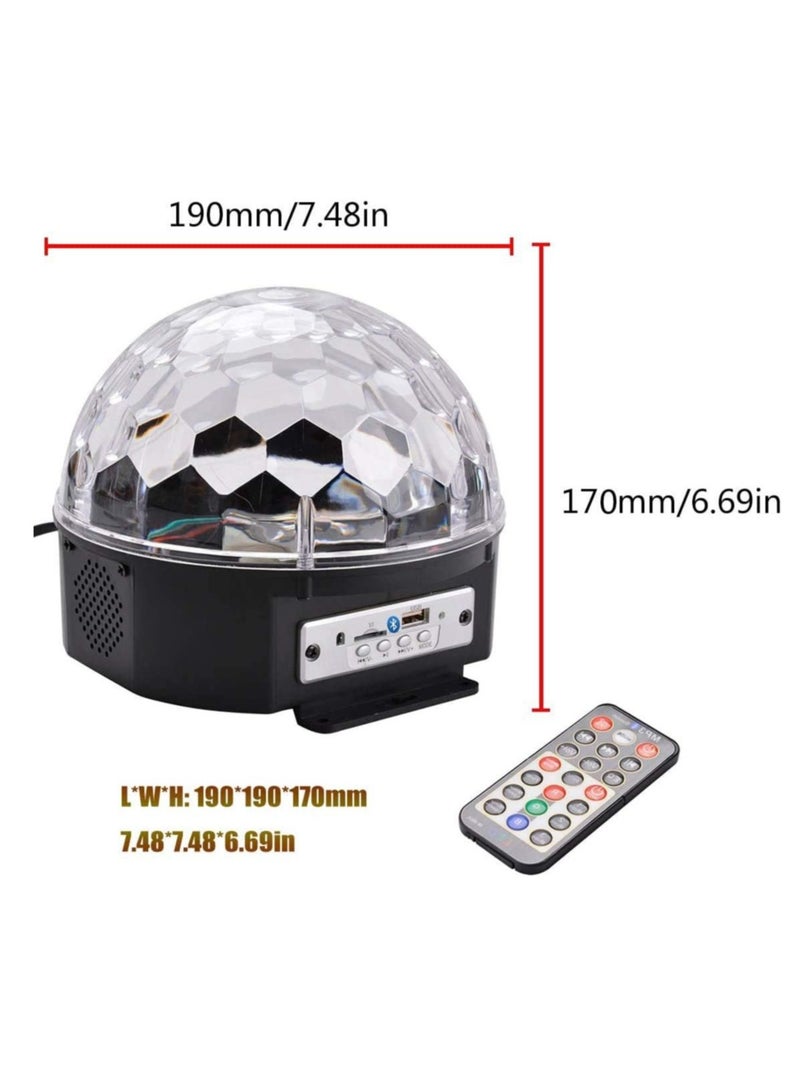 "6-Color LED Bluetooth DJ Stage Lights – Rotating Crystal Magic Ball with Sound Activation, Remote Control, MP3 Play & USB for Disco, Christmas, KTV, Club, Pub, and Events" - Image 4