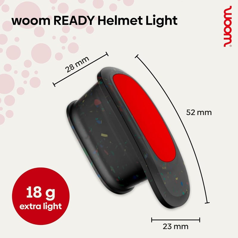 woom Ready Helmet Light - Rechargeable LED Rear Light for Kids' Helmet - Image 3