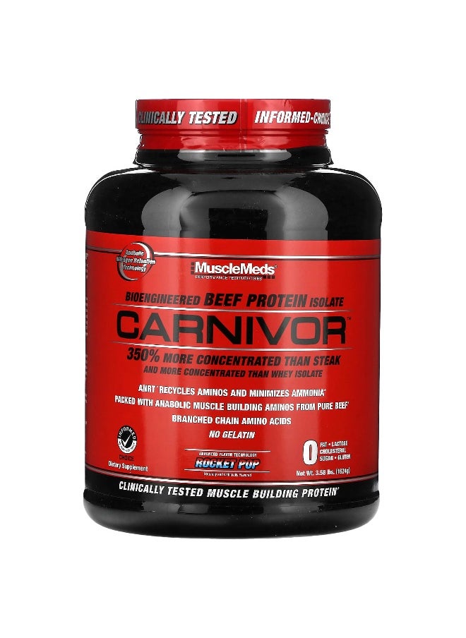 MUSCLEMEDS MuscleMeds, Carnivor, Bioengineered Beef Protein Isolate, Rocket Pop, 3.58 lbs (1,624 g)  - Image 1