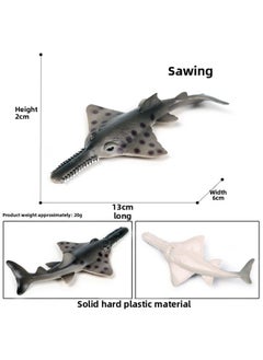 Generic Children's Solid Simulation Seabed Life Marine Animal Model Toy Ornament Box Fish Grain Sudor Box Puffer Baby Fish-Color:M-204 Sawfish  - Image 1