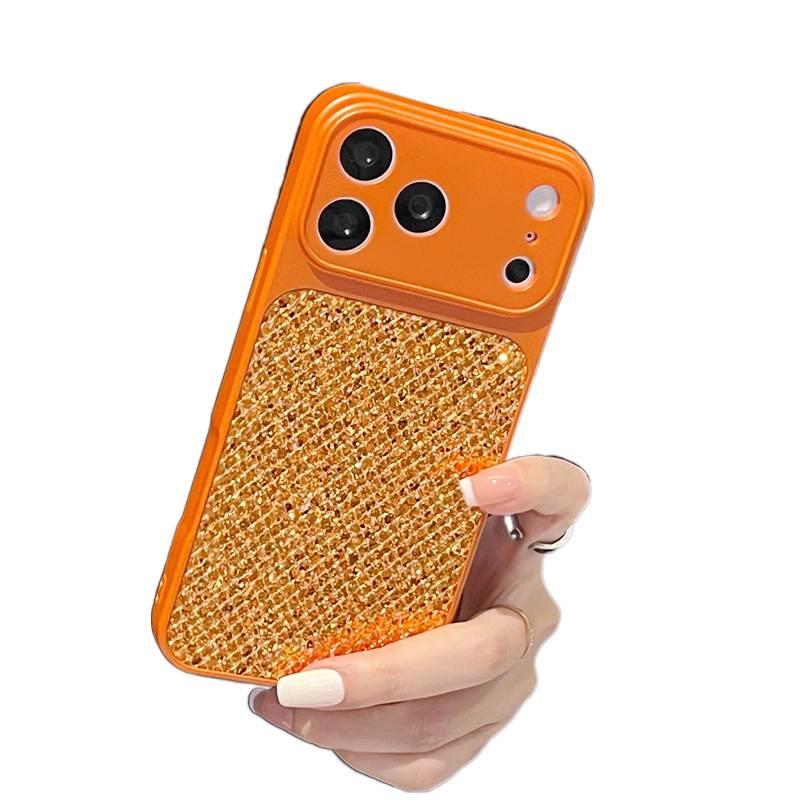 غطاء واقي بTPU لـ iPhone 16 / 16 Plus / 16 Pro / 16 Pro Max مع حماية من السقوط ونقشة الماس مع مقاوم للصدمات مع لمعان باللون أسود من مادة TPU باللون الأسود - Image 2