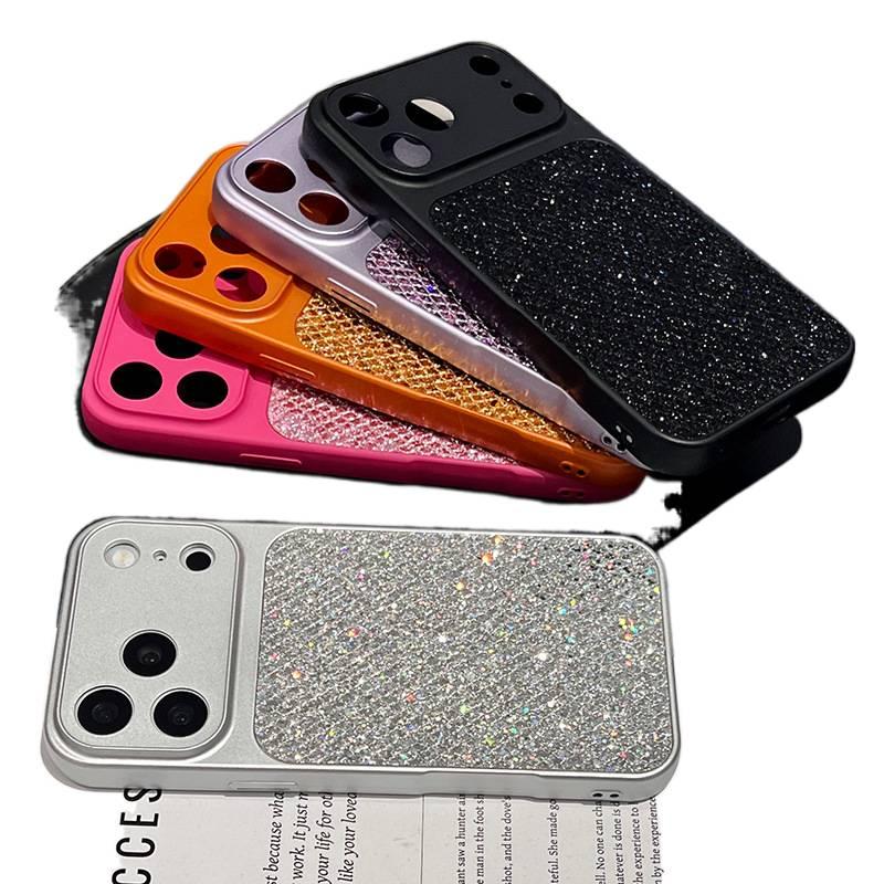 غطاء واقي بTPU لـ iPhone 16 / 16 Plus / 16 Pro / 16 Pro Max مع حماية من السقوط ونقشة الماس مع مقاوم للصدمات مع لمعان باللون أسود من مادة TPU باللون الأسود - Image 5