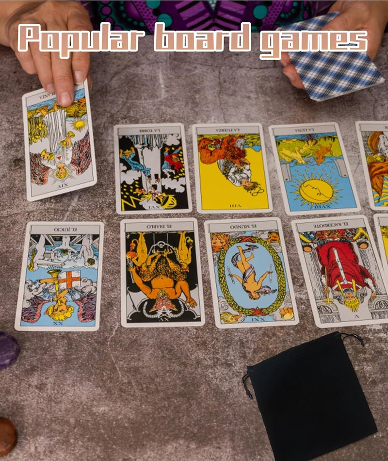SQUISHCO Tarot Card Deck, Tarot Cards, Learning Cards for Beginners with Meanings Classic Card Set with a Convenient Bag for Beginner and Enthusiast for Party Entertainment - Image 2