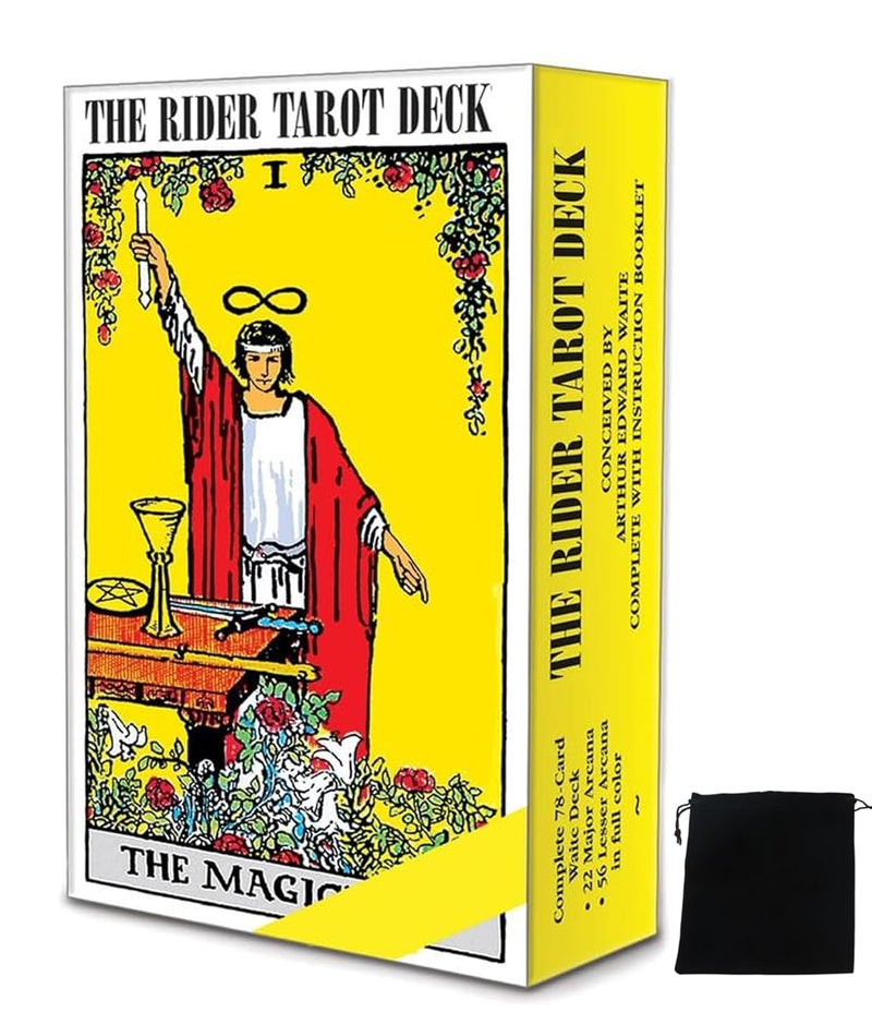 SQUISHCO Tarot Card Deck, Tarot Cards, Learning Cards for Beginners with Meanings Classic Card Set with a Convenient Bag for Beginner and Enthusiast for Party Entertainment - Image 1