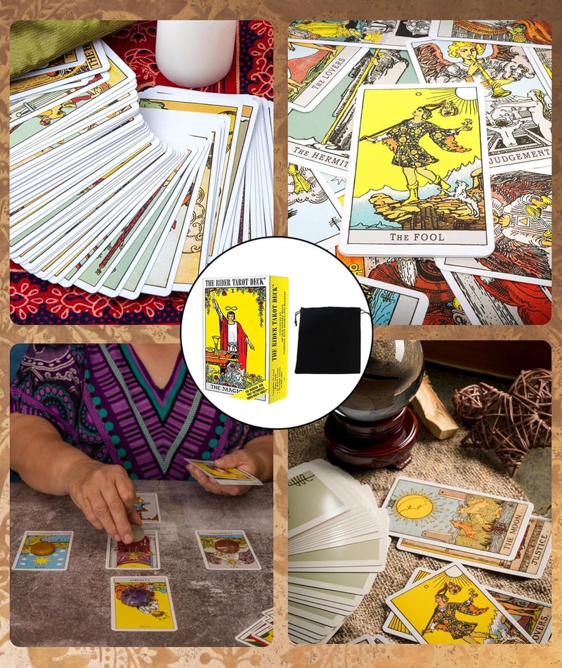 SQUISHCO Tarot Card Deck, Tarot Cards, Learning Cards for Beginners with Meanings Classic Card Set with a Convenient Bag for Beginner and Enthusiast for Party Entertainment - Image 5