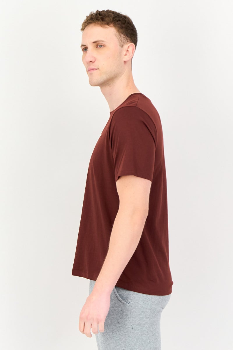 Reebok Men Sportswear Fit Short Sleeve Outdoor T-Shirt, Brown - Image 3