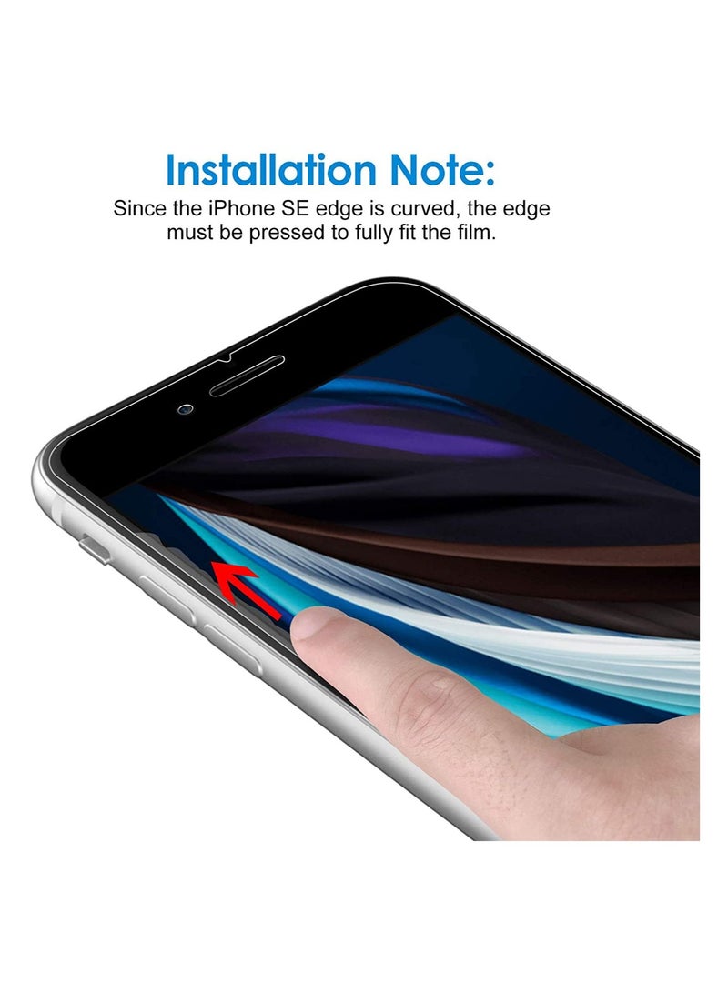 جي تيك واقي شاشة JETech لهاتف iPhone SE 3/2 (إصدار 2022/2020) ، 4.7 بوصة ، فيلم زجاجي مقوى ، 3 عبوات - Image 3