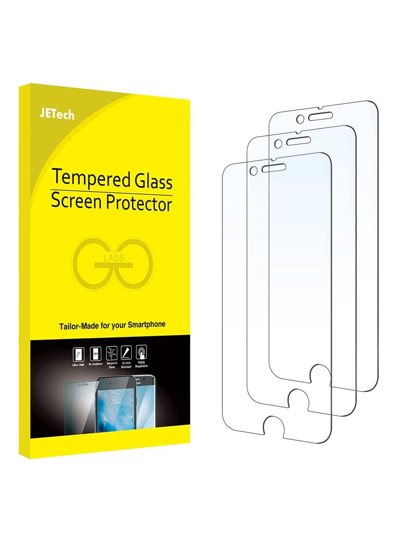 جي تيك واقي شاشة JETech لهاتف iPhone SE 3/2 (إصدار 2022/2020) ، 4.7 بوصة ، فيلم زجاجي مقوى ، 3 عبوات - Image 1