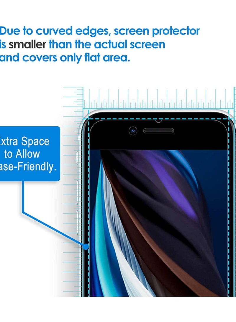 جي تيك واقي شاشة JETech لهاتف iPhone SE 3/2 (إصدار 2022/2020) ، 4.7 بوصة ، فيلم زجاجي مقوى ، 3 عبوات - Image 4