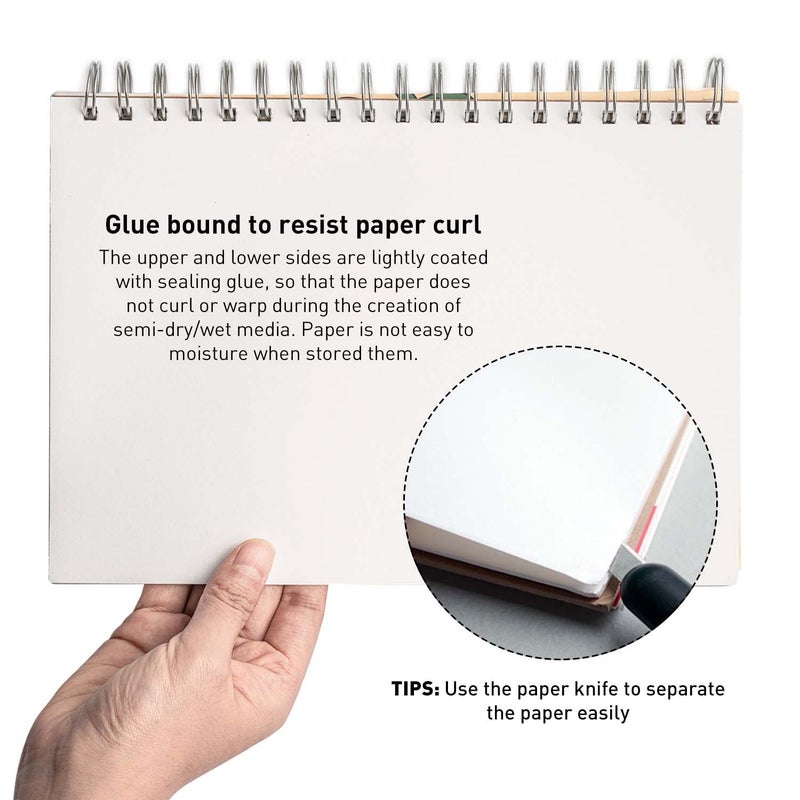 HIMI Gouache Pad 7X10''(98lb/160g) 50 Sheets Mix Paper Pad, Side Wire Bound, Fine Texture, in Gouache Acrylic Art Pad for Sketching, Ink Sketch Book, Art Supplies Drawing Pad Gift ï¼ˆBirdï¼‰ - Image 3