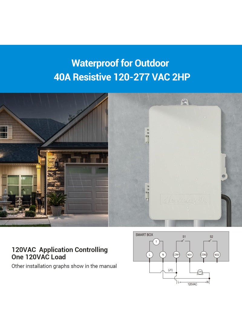 DEWENWILS DEWENWILS Pool Timer, WiFi Timer Switch, Heavy Duty 40A 120-277 VAC 2HP, Compatible with Smart Phone, Alexa, Google Assistant, ETL Listed Milky  - Image 4