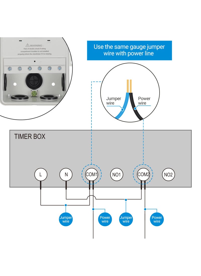 DEWENWILS DEWENWILS Pool Timer, WiFi Timer Switch, Heavy Duty 40A 120-277 VAC 2HP, Compatible with Smart Phone, Alexa, Google Assistant, ETL Listed Milky  - Image 5