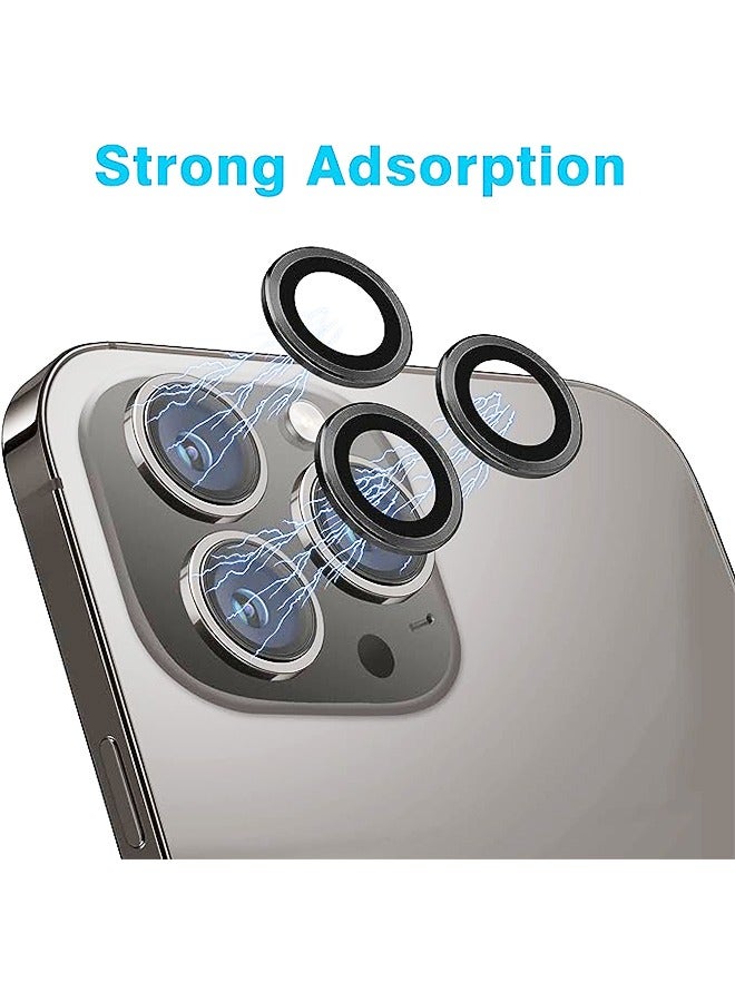 iPhone 15 Pro Max/iPhone 15 Pro Camera Lens Protector 9H Tempered Glass Screen Film Protection Cover Anti-scratch Mobile Phone Accessory Metal Individual Ring iPhone 14 Pro Max/iPhone 14 Pro Black - Image 4