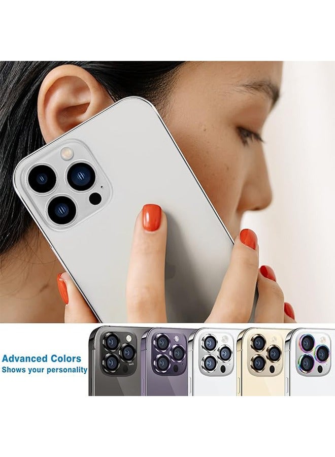 iPhone 15 Pro Max/iPhone 15 Pro Camera Lens Protector 9H Tempered Glass Screen Film Protection Cover Anti-scratch Mobile Phone Accessory Metal Individual Ring iPhone 14 Pro Max/iPhone 14 Pro Black - Image 5