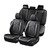 Coverado Car Seat Covers Full Set Seat Covers for Cars Black Car Seat Cover Nappa Leather Car Seat Cushion Car Seat Protector Waterproof Car Seat Covers Front Seats and Back Fit for Most Cars - Image 2