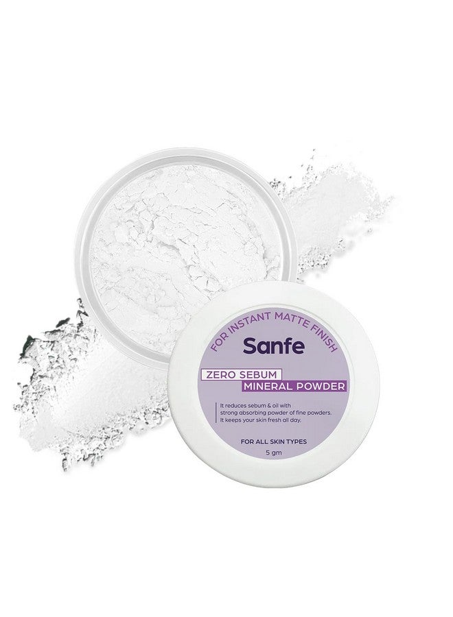 سانفي بودرة معدنية خالية من الدهون | للحصول على لمسة نهائية غير لامعة فورية، تتحكم في الدهون الزائدة | بشرة منتعشة طوال اليوم، للوجه الدهني | لجميع أنواع البشرة، 5 جرام - Image 1