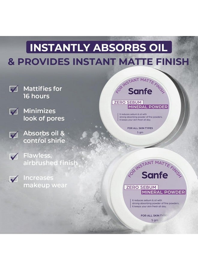 سانفي بودرة معدنية خالية من الدهون | للحصول على لمسة نهائية غير لامعة فورية، تتحكم في الدهون الزائدة | بشرة منتعشة طوال اليوم، للوجه الدهني | لجميع أنواع البشرة، 5 جرام - Image 2