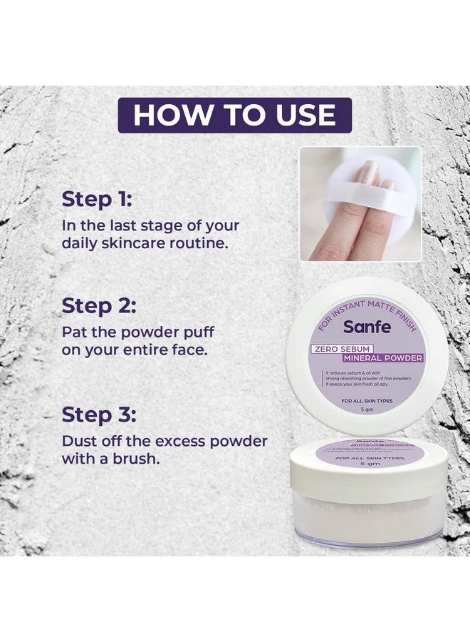 سانفي بودرة معدنية خالية من الدهون | للحصول على لمسة نهائية غير لامعة فورية، تتحكم في الدهون الزائدة | بشرة منتعشة طوال اليوم، للوجه الدهني | لجميع أنواع البشرة، 5 جرام - Image 5