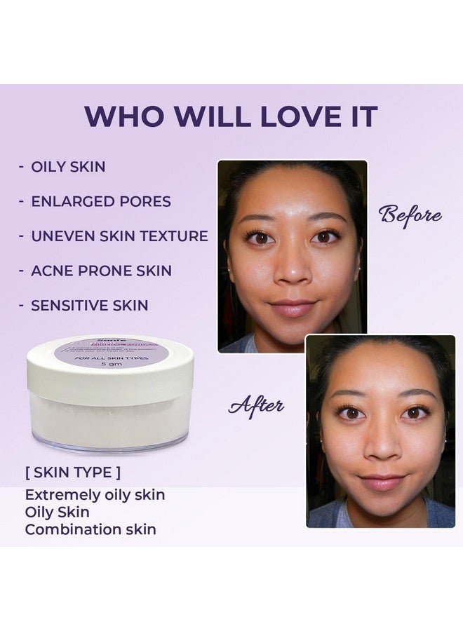 سانفي بودرة معدنية خالية من الدهون | للحصول على لمسة نهائية غير لامعة فورية، تتحكم في الدهون الزائدة | بشرة منتعشة طوال اليوم، للوجه الدهني | لجميع أنواع البشرة، 5 جرام - Image 3