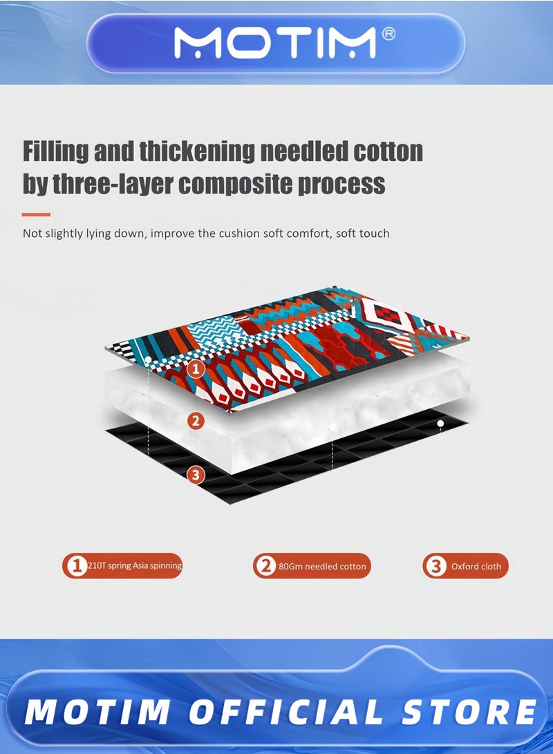 موتيم بطانيات تخييم قابلة للطي مع حزام حمل، سجادة نزهة محمولة كبيرة جدًا ومقاومة للماء والرمل وبطانية شاطئ للمشي لمسافات طويلة في الهواء الطلق - Image 4