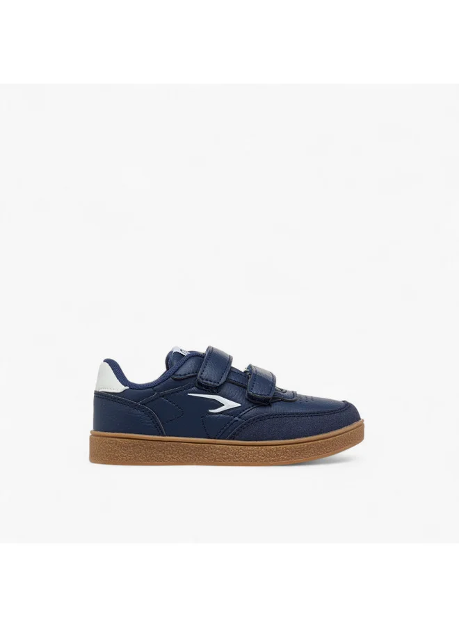 Dash Boys Logo Detail Sneakers with Hook and Loop Closure