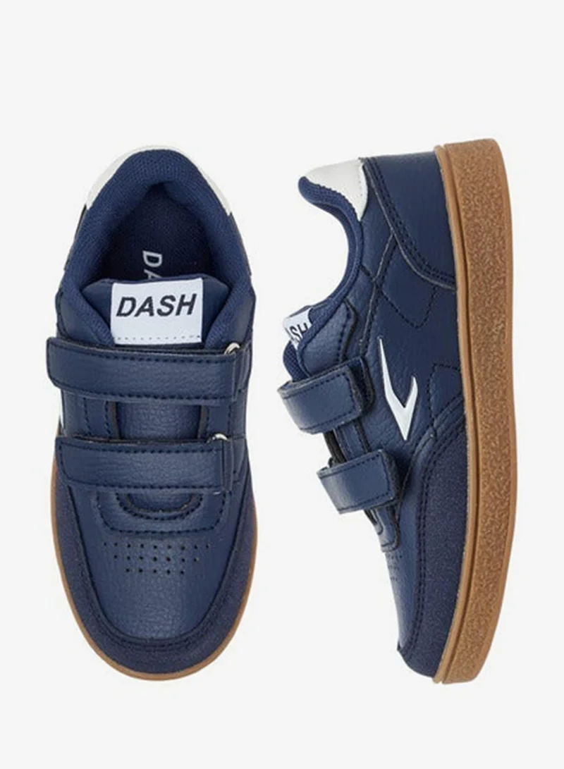 Dash Boys Logo Detail Sneakers with Hook and Loop Closure