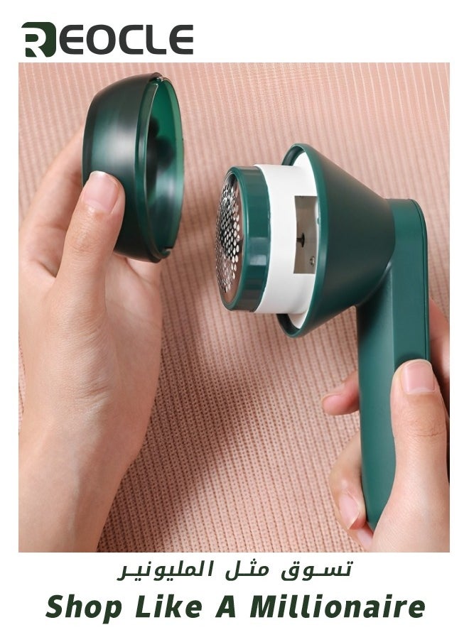 REOCLE Fabric Shaver Rechargeable Lint Remover Electric Lint Shaver with 6-leaf Blades Sweater Shavers for Clothes & Furniture & Sweater & Couch & Blanket  - Image 3