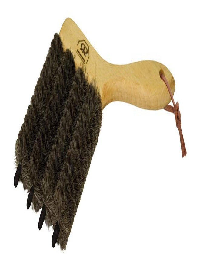 Redecker Dark Goat Hair - 4 in One - Venetian Blind Brush with Oiled Beechwood Handle, 4-3/4-Inches - Image 1