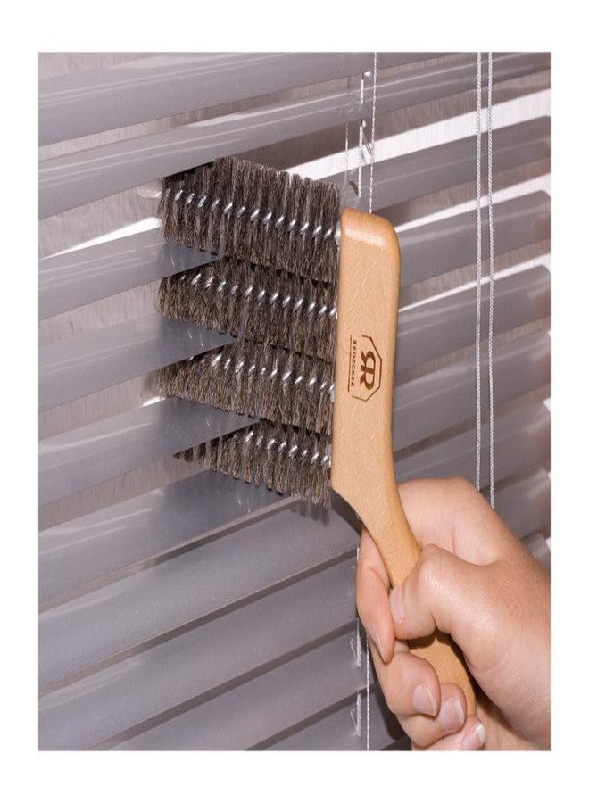 Redecker Dark Goat Hair - 4 in One - Venetian Blind Brush with Oiled Beechwood Handle, 4-3/4-Inches - Image 2