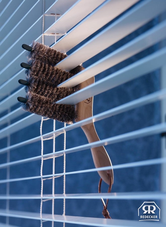 Redecker Dark Goat Hair - 4 in One - Venetian Blind Brush with Oiled Beechwood Handle, 4-3/4-Inches - Image 3
