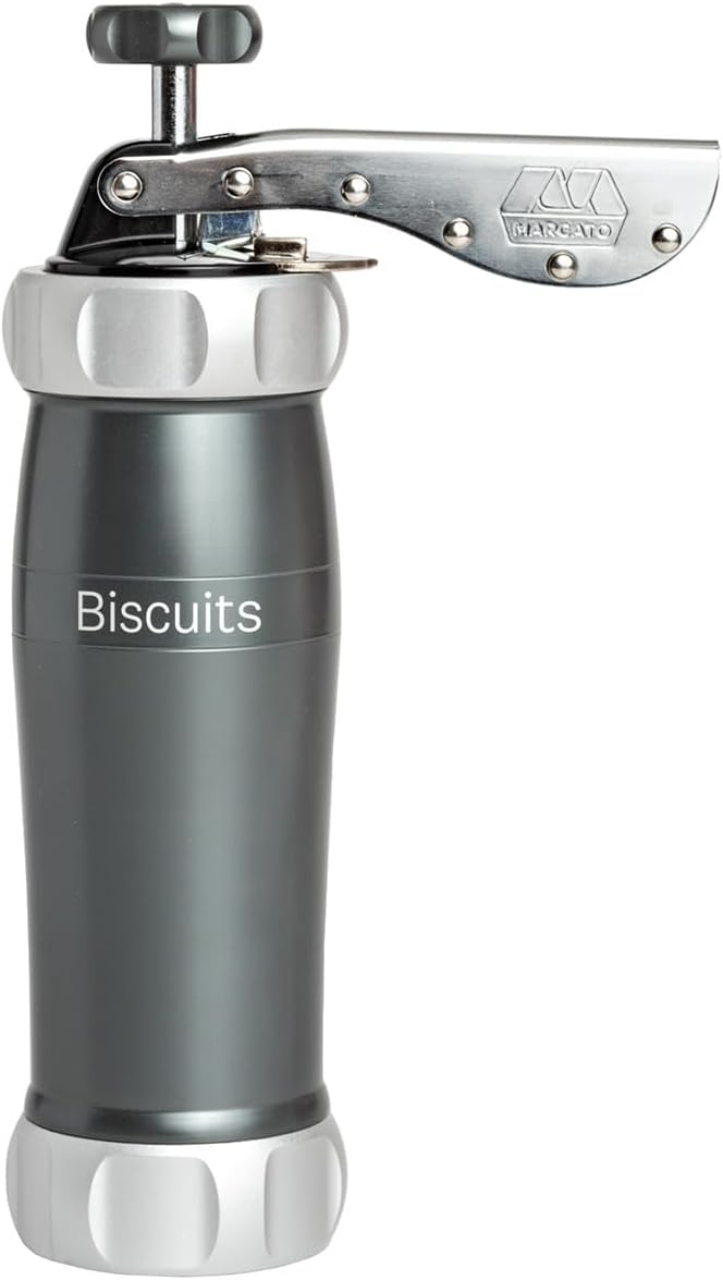 MARCATO Marcato Biscuits Powder Grey Biscuits Cookie Maker Anodized Aluminium Various Shapes 25 x 10 x 5 cm Easy to Use  - Image 1