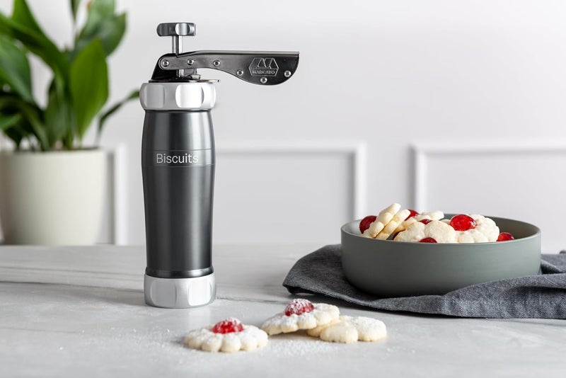 MARCATO Marcato Biscuits Powder Grey Biscuits Cookie Maker Anodized Aluminium Various Shapes 25 x 10 x 5 cm Easy to Use  - Image 2