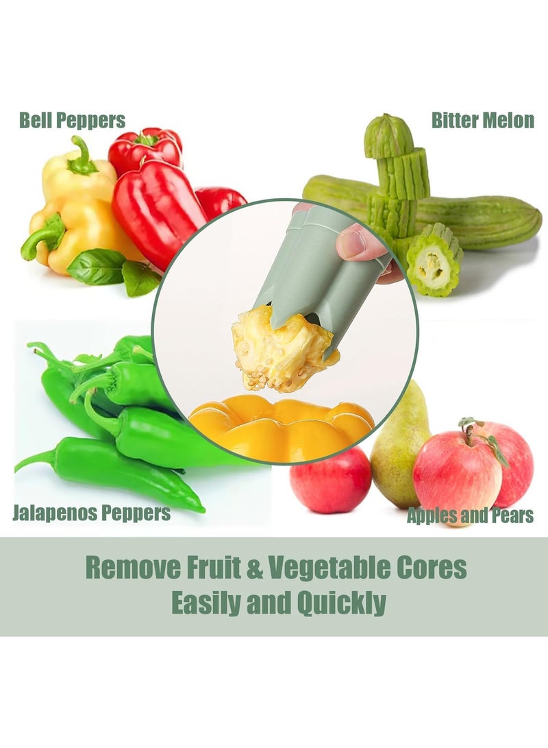 Pepper Seed Corer Remover, Upgrade 2 in 1 Bell Pepper Cutter Quickly Cutting and Deseeding Bell Pepper Corer Tool for Vegetables Kitchen Gadget - Image 2
