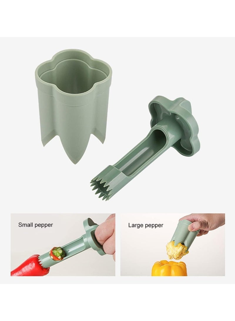 Pepper Seed Corer Remover, Upgrade 2 in 1 Bell Pepper Cutter Quickly Cutting and Deseeding Bell Pepper Corer Tool for Vegetables Kitchen Gadget - Image 4
