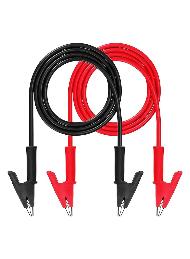 Y&D 2 Piece Alligator Clips Electrical Test Lead Set, 15A Jumper Heavy Duty with Protected Copper Clips, High Quality Silicone Cable for Testing 39 Inch - Image 1