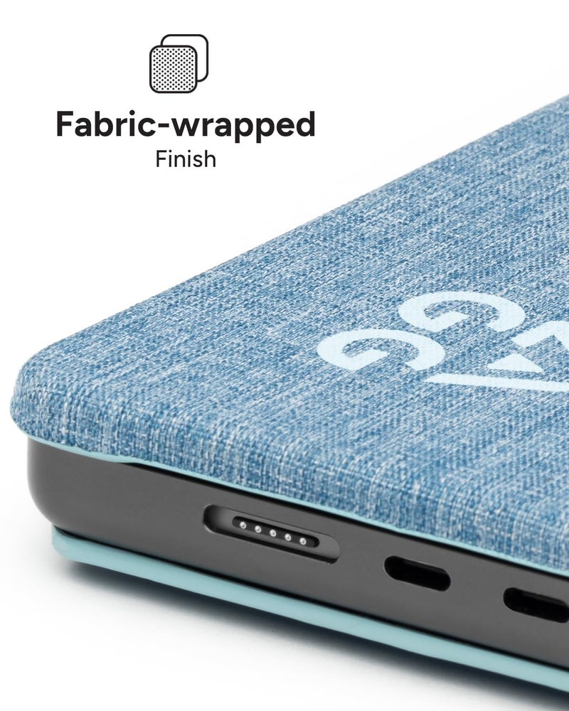 ZAGG حماية ZAGG لجهاز MacBook غلاف MacBook Air 13" M3/M2 - تشطيب قماشي، غلاف صلب من قطعتين، خفيف الوزن، حماية متينة، مقاوم للخدوش، مقابض مطاطية غير قابلة للانزلاق، أزرق داكن - Image 5