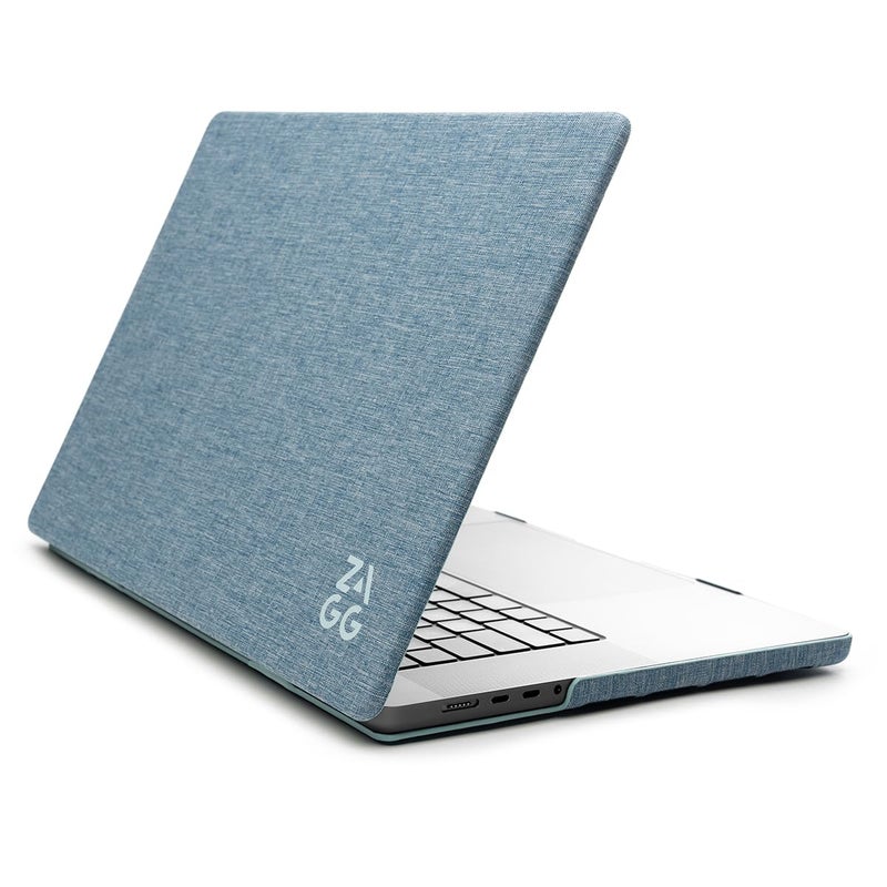 ZAGG حماية ZAGG لجهاز MacBook غلاف MacBook Air 13" M3/M2 - تشطيب قماشي، غلاف صلب من قطعتين، خفيف الوزن، حماية متينة، مقاوم للخدوش، مقابض مطاطية غير قابلة للانزلاق، أزرق داكن - Image 1