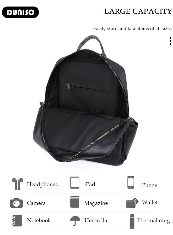 DUNISO Women Backpack Purse, Anti Theft Backpack for Woman, Fashion Waterproof PU Leather Travel Backpack for Ladies, Lightweight Daily Backpack Shoulder Bag Handbag Anti-theft Casual  Daypack  - Image 5